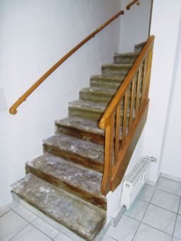 Steintreppe vor der Renovierung - Belag entfernt